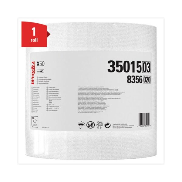 X50 Cloths, Jumbo Roll, 13.4 x 9.8, White, 1,100/Roll - Image 2