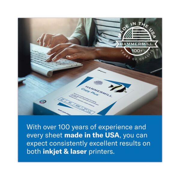 Copy Plus Print Paper, 92 Bright, 20 lb Bond Weight, 8.5 x 11, White, 500 Sheets/Ream, 10 Reams/Carton - Image 7