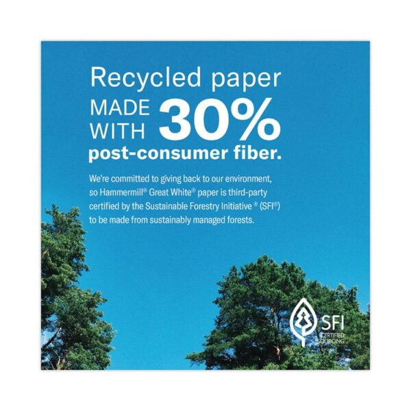 Great White 30 Recycled Print Paper, 92 Bright, 20lb Bond Weight, 8.5 x 11, White, 500/Ream,10 Reams/Carton,40 Cartons/Pallet - Image 5