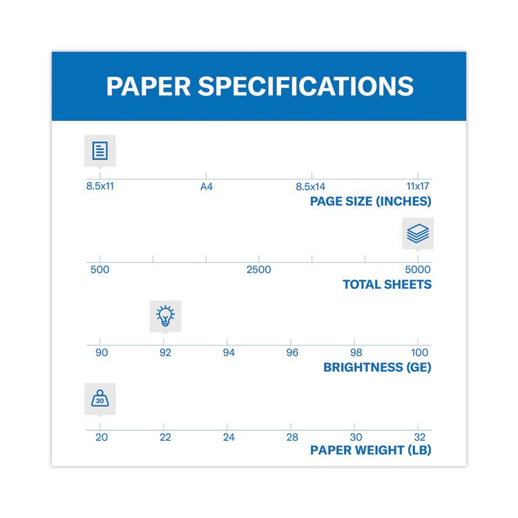 Tidal Print Paper, 92 Bright, 20 lb Bond Weight, 8.5 x 11, White, 500 Sheets/Ream, 10 Reams/Carton - Image 2