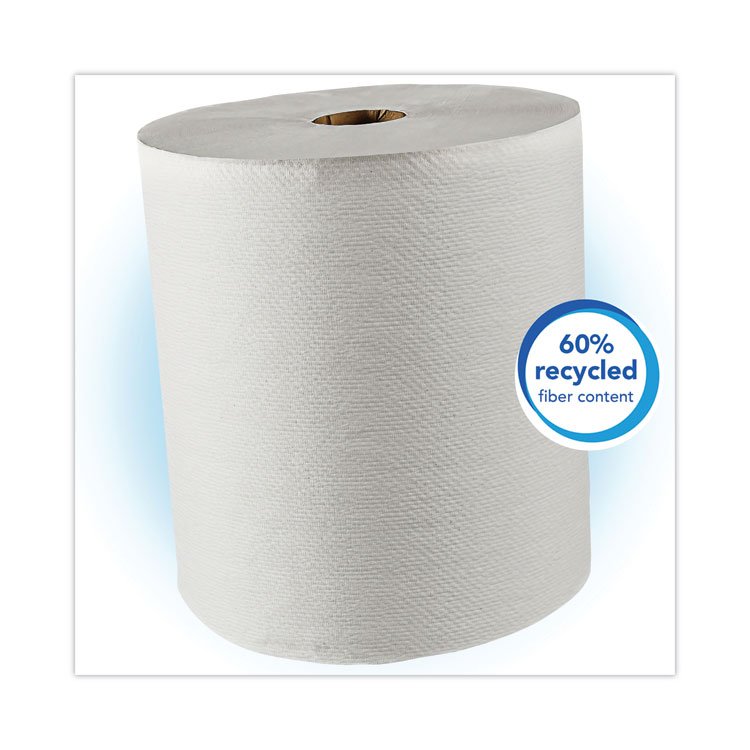 Hard Roll Paper Towels with Premium Absorbency Pockets, 1-Ply, 8" x 425 ft, 1.5" Core, White, 12 Rolls/Carton