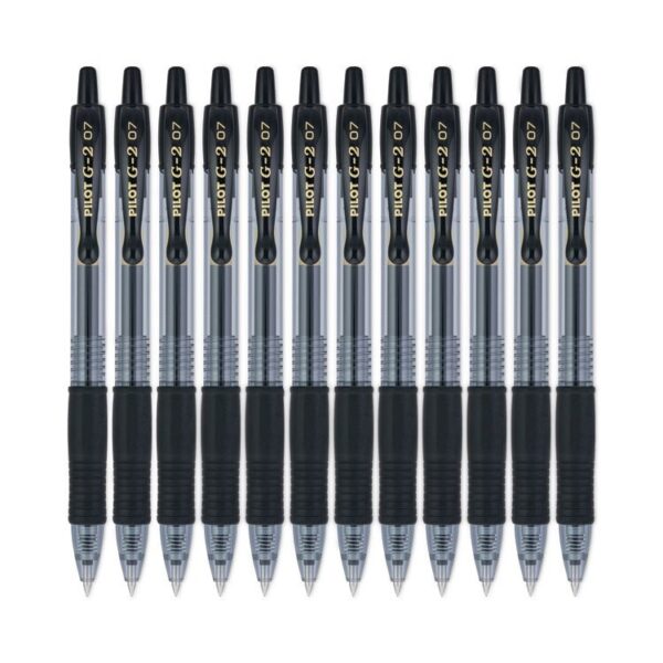 G2 Premium Gel Pen, Retractable, Fine 0.7 mm, Black Ink, Smoke/Black Barrel, Dozen - Image 3