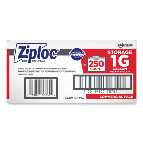 Double Zipper Storage Bags, Triple System Seal, Gallon, 10.56" x 10.75", Clear, 250/Box - Image 3