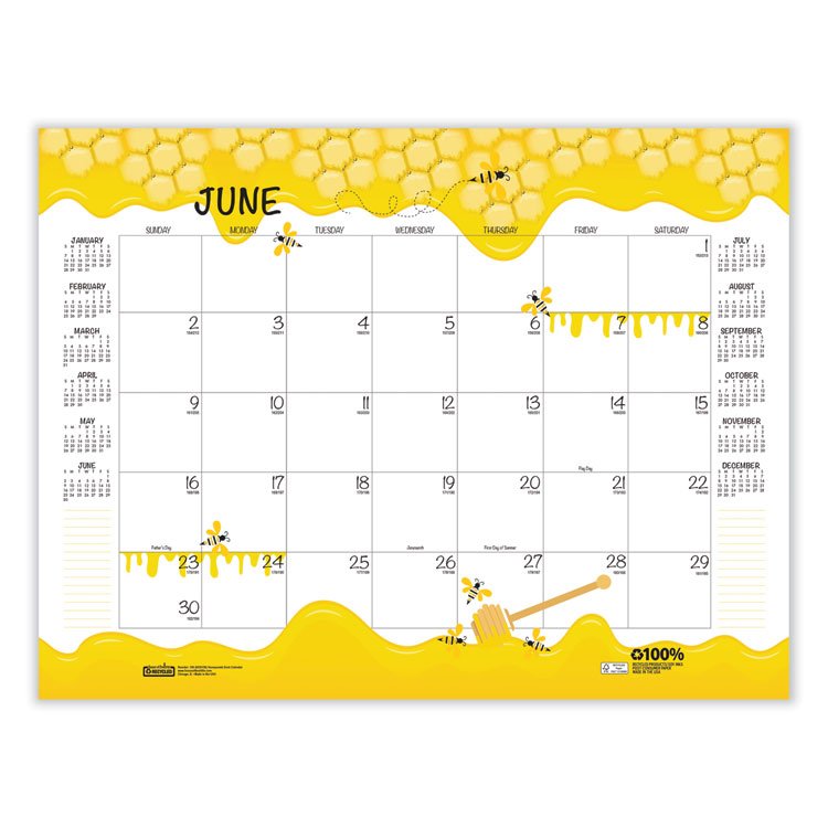 House of Doolittle™ 100% Recycled Honeycomb Desk Pad Calendar
