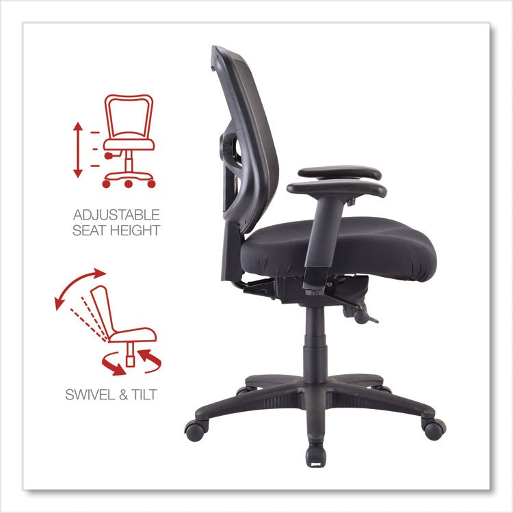 Alera Elusion Series Mesh Mid-Back Swivel/Tilt Chair, Supports Up to 275 lb, 17.9" to 21.8" Seat Height, Black - Image 4