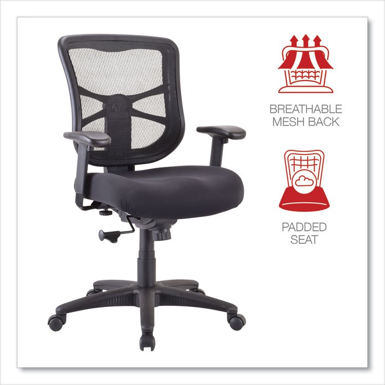 Alera Elusion Series Mesh Mid-Back Swivel/Tilt Chair, Supports Up to 275 lb, 17.9" to 21.8" Seat Height, Black - Image 5