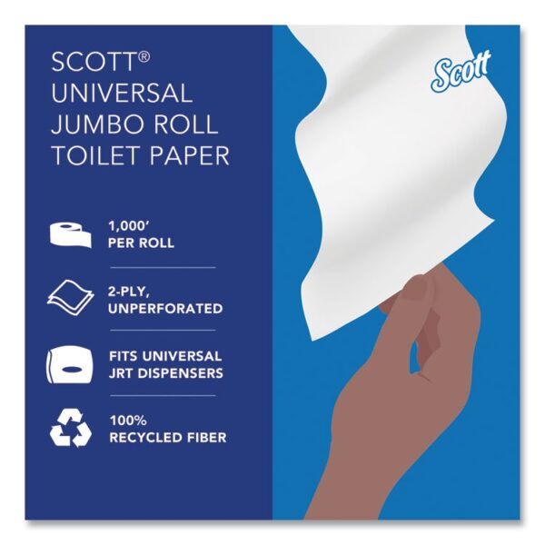 Essential 100% Recycled Fiber JRT Bathroom Tissue for Business, Septic Safe, 2-Ply, White, 3.55" x 1,000 ft, 12 Rolls/Carton - Image 10