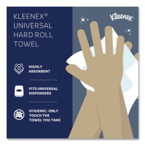 Hard Roll Paper Towels with Premium Absorbency Pockets, 1-Ply, 8" x 600 ft, 1.75" Core, White, 6 Rolls/Carton