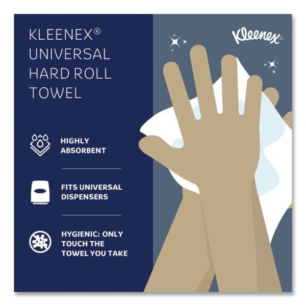 Hard Roll Paper Towels with Premium Absorbency Pockets, 1-Ply, 8" x 600 ft, 1.75" Core, White, 6 Rolls/Carton - Image 10