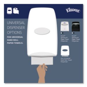 Hard Roll Paper Towels with Premium Absorbency Pockets, 1-Ply, 8" x 600 ft, 1.75" Core, White, 6 Rolls/Carton