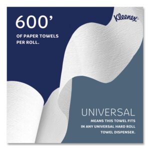 Hard Roll Paper Towels with Premium Absorbency Pockets, 1-Ply, 8" x 600 ft, 1.75" Core, White, 6 Rolls/Carton