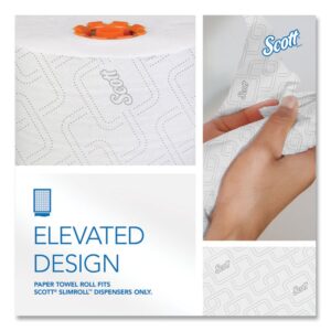 Slimroll Towels, 1-Ply, 8" x 580 ft, White/Orange Core, 6 Roll/Carton