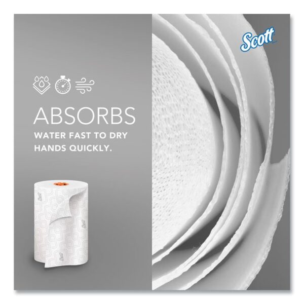 Slimroll Towels, 1-Ply, 8" x 580 ft, White/Orange Core, 6 Roll/Carton - Image 3