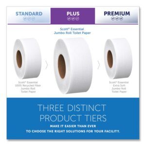 Essential JRT Jumbo Roll Bathroom Tissue, Septic Safe, 2-Ply, White, 3.55" x 1,000 ft, 12 Rolls/Carton