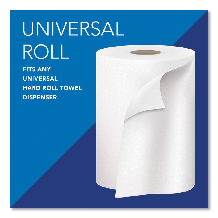 Essential Hard Roll Towels for Business, Absorbency Pockets, 1-Ply, 8" x 800 ft, 1.5" Core, White, 12 Rolls/Carton - Image 3