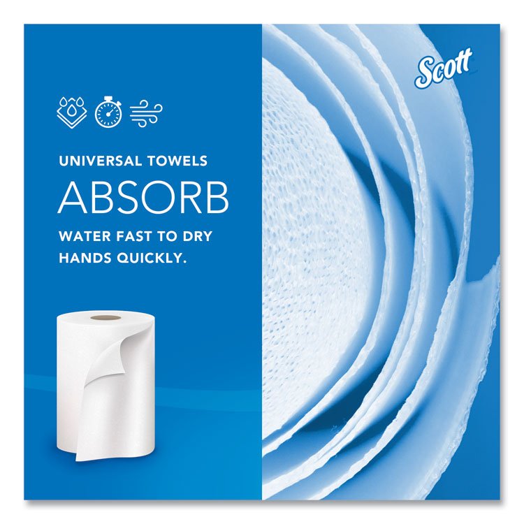 Essential Hard Roll Towels for Business, Absorbency Pockets, 1-Ply, 8" x 800 ft, 1.5" Core, White, 12 Rolls/Carton - Image 4