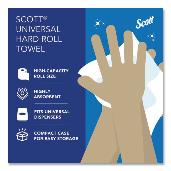 Essential High Capacity Hard Roll Towels for Business, 1-Ply, 8" x 1,000 ft, 1.5" Core, Recycled, White, 6 Rolls/Carton - Image 10