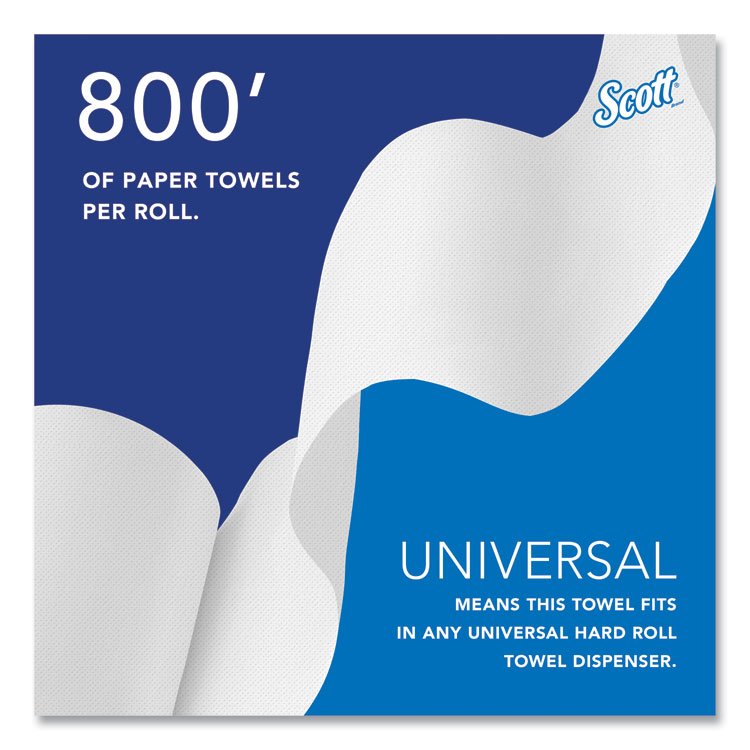 Essential Hard Roll Towels for Business, Absorbency Pockets, 1-Ply, 8" x 800 ft, 1.5" Core, White, 12 Rolls/Carton - Image 6
