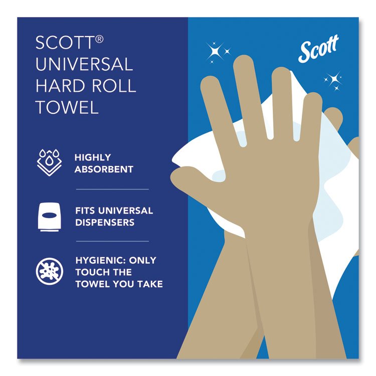 Essential Hard Roll Towels for Business, Absorbency Pockets, 1-Ply, 8" x 800 ft, 1.5" Core, White, 12 Rolls/Carton - Image 7