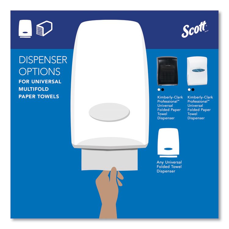 Essential Multi-Fold Towels, Plus Tier, Absorbency Pockets, 1-Ply, 9.2 x 9.4, White, 250/Packs, 16 Packs/Carton - Image 8