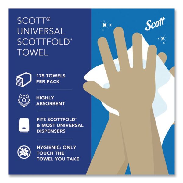 Pro Scottfold Towels, 1-Ply, 9.4 x 12.4, White, 175 Towels/Pack, 25 Packs/Carton - Image 10