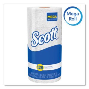 Kitchen Roll Towels, 1-Ply, 11 x 8.75, White, 128/Roll, 20 Rolls/Carton