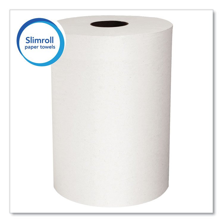 Slimroll Towels, Absorbency Pockets, 8" x 580 ft, White, 6 Rolls/Carton - Image 2