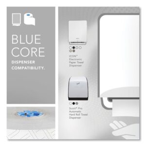 Pro Hard Roll Paper Towels with Elevated Scott Design for Scott Pro Dispenser, Blue Core Only, 1-Ply, 1,150 ft, 6 Rolls/CT