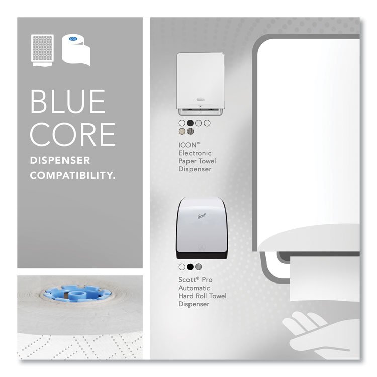 Pro Hard Roll Paper Towels with Elevated Scott Design for Scott Pro Dispenser, Blue Core Only, 1-Ply, 1,150 ft, 6 Rolls/CT - Image 5