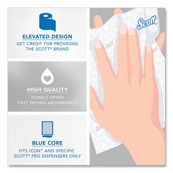 Pro Hard Roll Paper Towels with Elevated Scott Design for Scott Pro Dispenser, Blue Core Only, 1-Ply, 1,150 ft, 6 Rolls/CT - Image 7