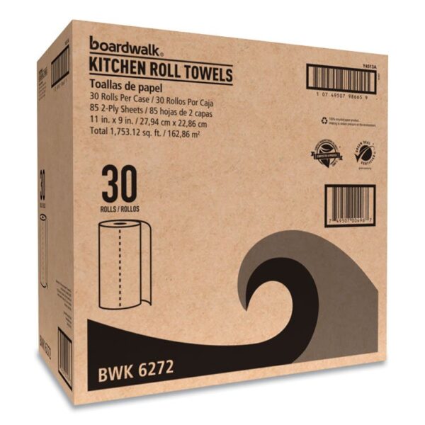 Kitchen Roll Towel, 2-Ply, 11 x 9, White, 85 Sheets/Roll, 30 Rolls/Carton - Image 2