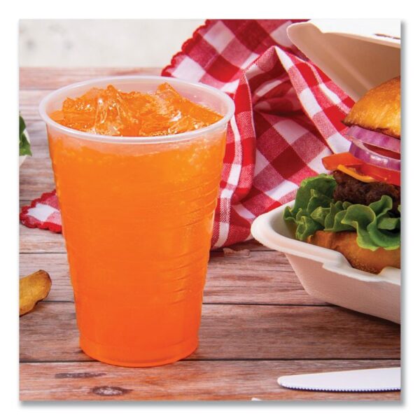 High-Impact Polystyrene Squat Cold Cups, 12 oz, Plastic, Translucent, 50/Sleeve, 20 Sleeves/Carton - Image 3