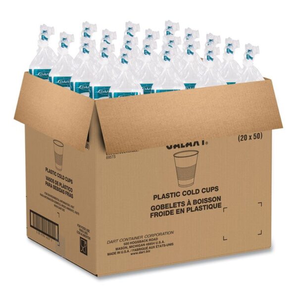 High-Impact Polystyrene Squat Cold Cups, 12 oz, Plastic, Translucent, 50/Sleeve, 20 Sleeves/Carton - Image 6