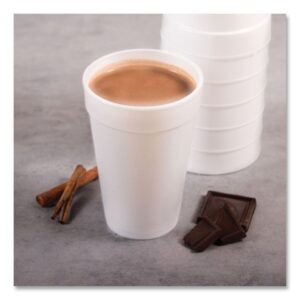 Foam Drink Cups, 16 oz, White, 20/Bag, 25 Bags/Carton