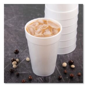 Foam Drink Cups, 16 oz, White, 20/Bag, 25 Bags/Carton