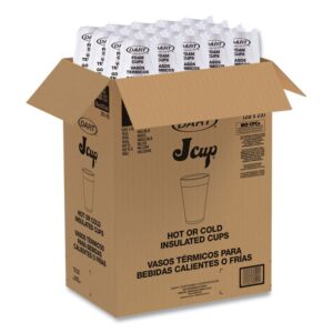 Foam Drink Cups, 16 oz, White, 20/Bag, 25 Bags/Carton