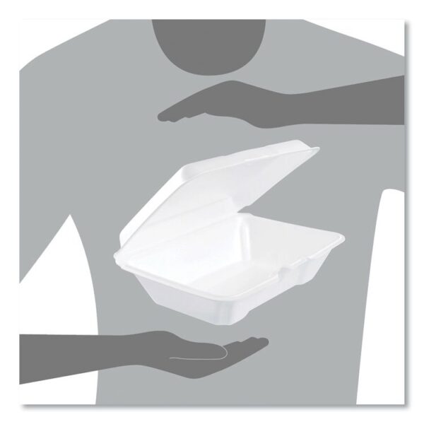 Foam Hinged Lid Containers, 6.4 x 9.3 x 2.9, White, 100/Pack, 2 Packs/Carton - Image 5