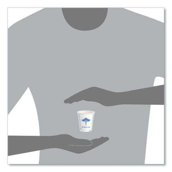 Paper Medical and Dental Graduated Cups, 3 oz, Paper, White/Blue, 100/Bag, 50 Bags/Carton - Image 5