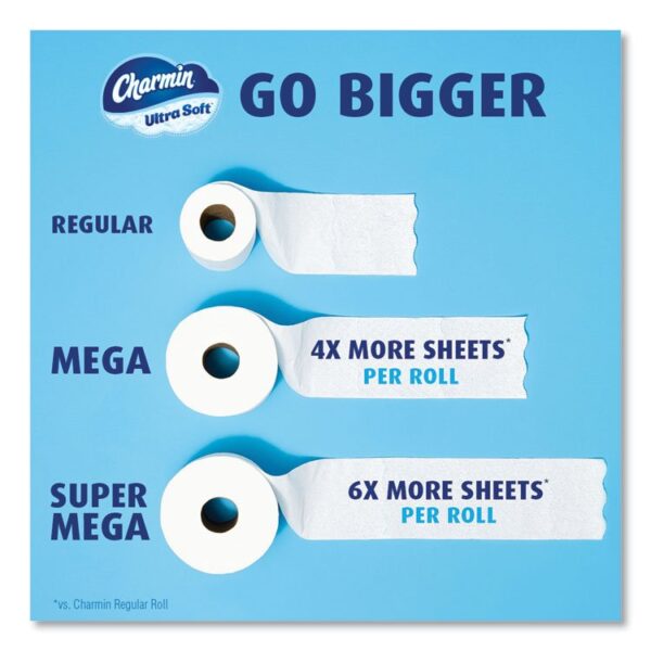 Ultra Soft Bathroom Tissue, Mega Roll, Septic Safe, 2-Ply, White, 224 Sheets/Roll, 18 Rolls/Carton - Image 8