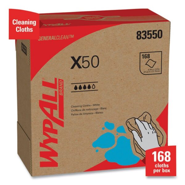 X50 Cloths, POP-UP Box, 12.5 x 9.1, White, 168/Box, 10 Boxes/Carton - Image 3