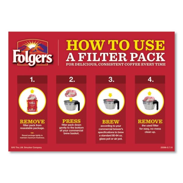 Coffee Filter Packs, Classic Roast, .9 oz, 10 Filters/Pack, 4 Packs/Carton - Image 7