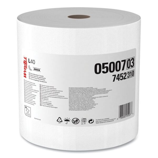L40 Towels, Jumbo Roll, 12.5 x 12.2, White, 750/Roll - Image 2