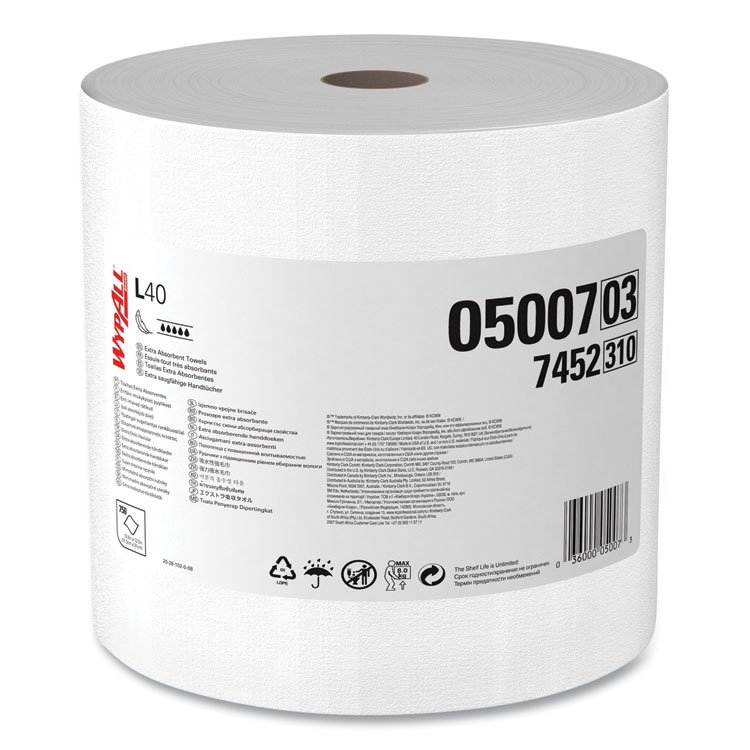 L40 Towels, Jumbo Roll, 12.5 x 12.2, White, 750/Roll - Image 2