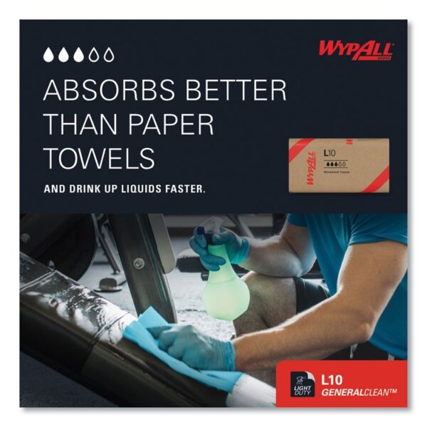 L10 Windshield Towels, 1-Ply, 9.1 x 10.25, Light Blue, 224/Pack, 10 Packs/Carton - Image 6