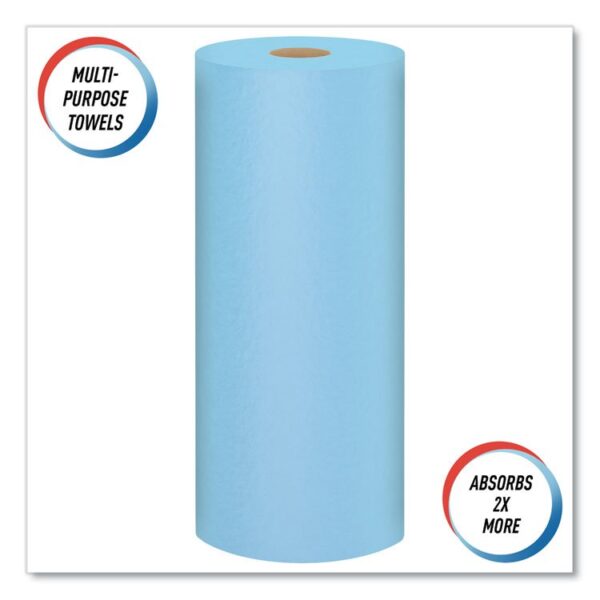 Shop Towels, Standard Roll, 1-Ply, 9.4 x 11, Blue, 55/Roll, 30 Rolls/Carton - Image 5