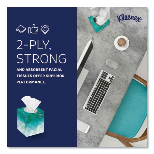 Boutique White Facial Tissue for Business, Pop-Up Box, 2-Ply, 90 Sheets/Box, 36 Boxes/Carton - Image 5
