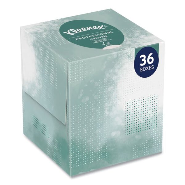 Naturals Facial Tissue for Business, BOUTIQUE POP-UP Box, 2-Ply, White, 90 Sheets/Box, 36 Boxes/Carton - Image 2