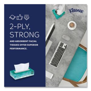 White Facial Tissue for Business, 2-Ply, White, Pop-Up Box, 100 Sheets/Box, 36 Boxes/Carton