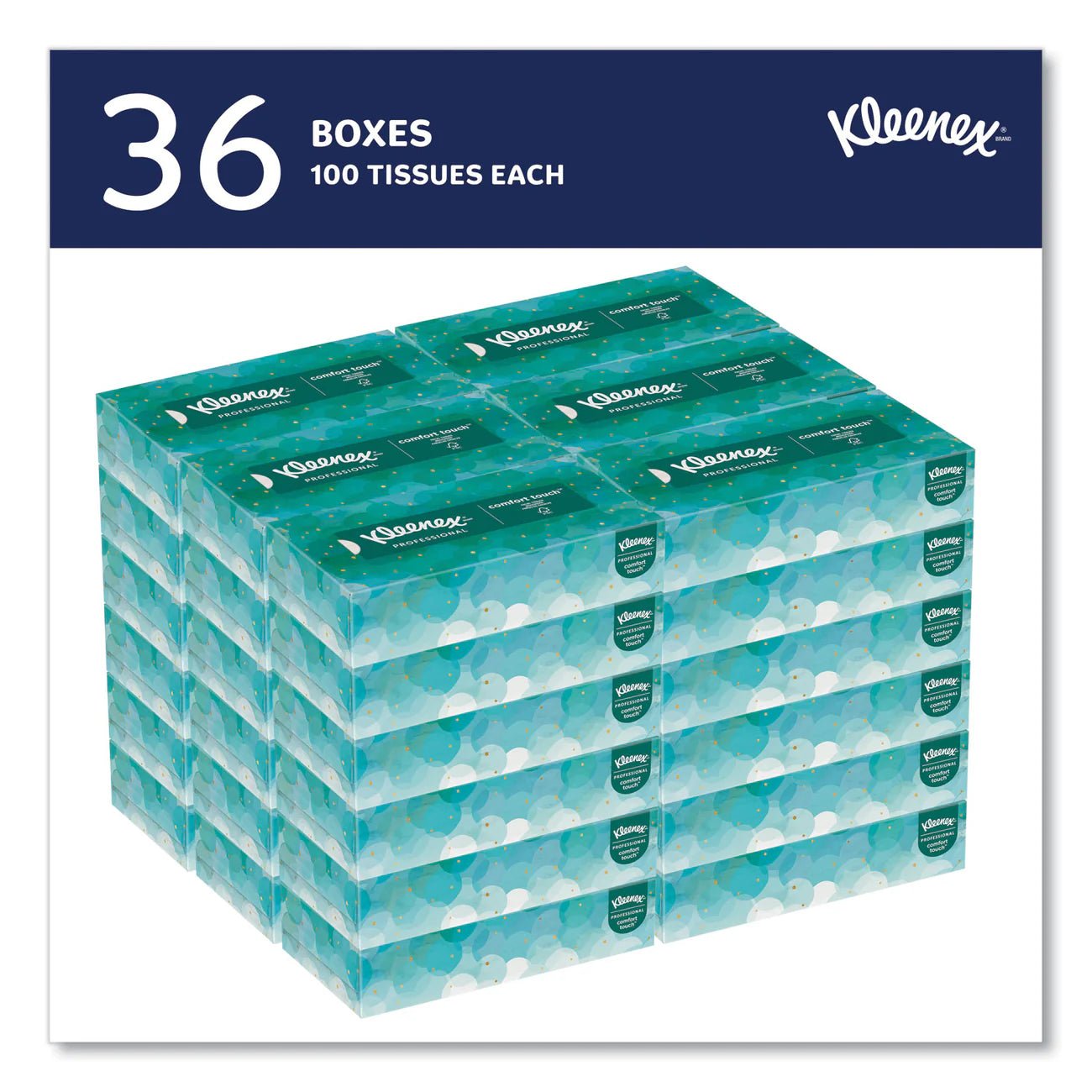 White Facial Tissue for Business, 2-Ply, White, Pop-Up Box, 100 Sheets/Box, 36 Boxes/Carton - Image 2